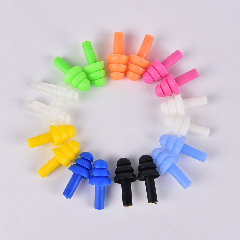 Imagem Kit Protetor de Ouvido Auricular Silicone Para Natação Abafar Sons Barulho Anti Ruído