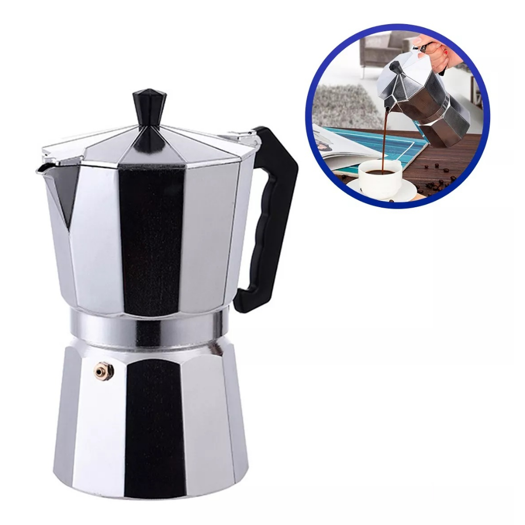 Cafeteira Italiana Alumínio Moka Inox Café Puro 9 Xicaras 450ml Expresso