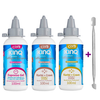 Kit Kinq Removedor, Esfoliante, Hidratante e Espátula Ponta Dupla