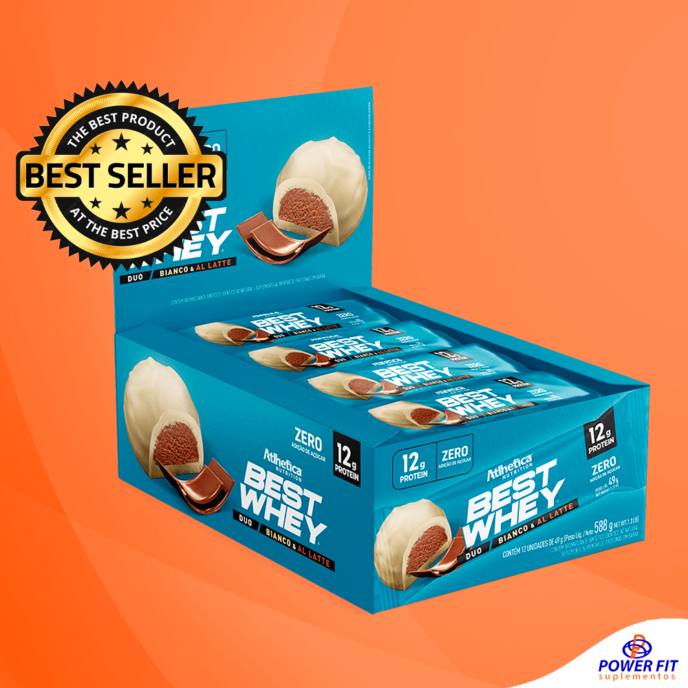 Detalhes do Best Whey Bar 12g Protein 12x49g - Atlhetica Nutrition