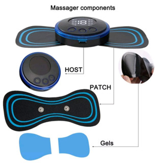 Mini Massageador Elétrico Portátil EMS Dores Corpo Pescoço Cervical Massageador Corporal relaxamento