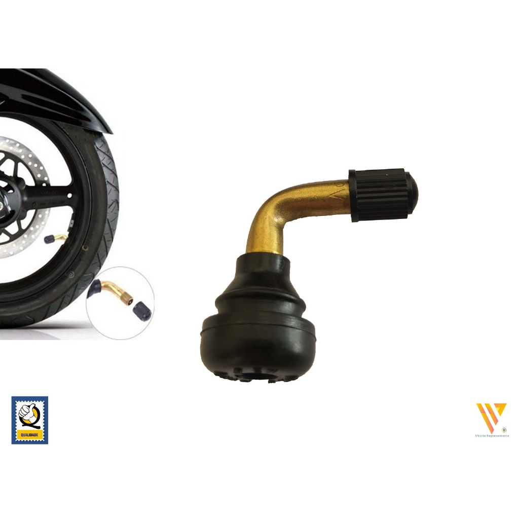 Bicos Pito Válvula Roda Motocicleta Pneu Sem Câmara Tr412 Curva