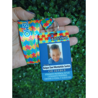 CRACHA DE IDENTIFICAÇÃO PERSONALIZADO - AUTISMO, GIRASSOL E SINDROME DE DOWN em Oferta na Shopee