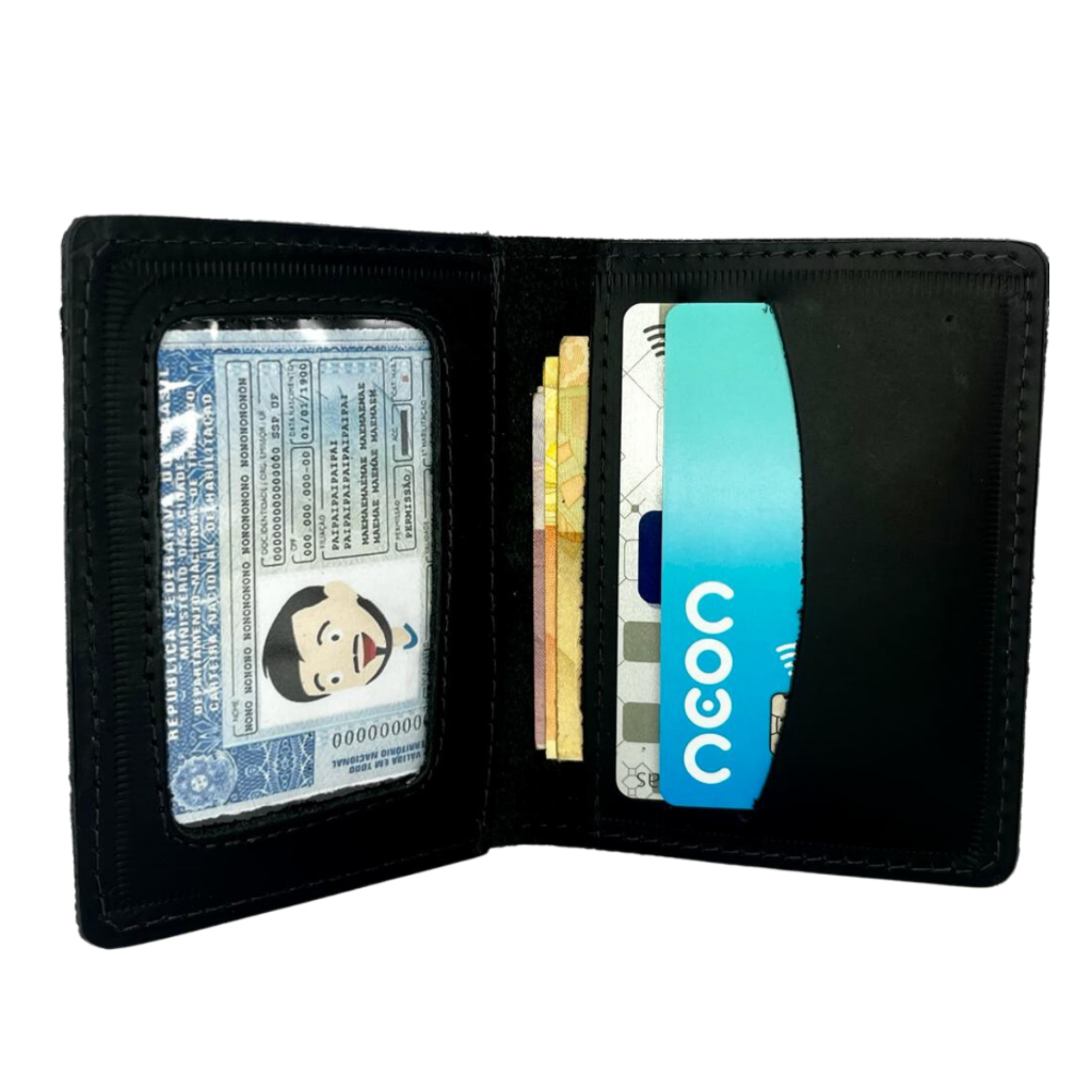 Carteira Porta Cartão Slim Couro Legitimo Masculina