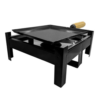 Fogão Fogareiro Portátil 1 Boca 25x25 A Álcool Com Chapa