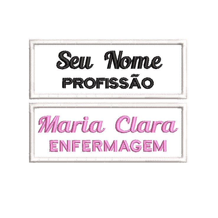 Patch Bordado -  Nome + Profissão Para Uniformes e Jalecos em Oferta na Shopee