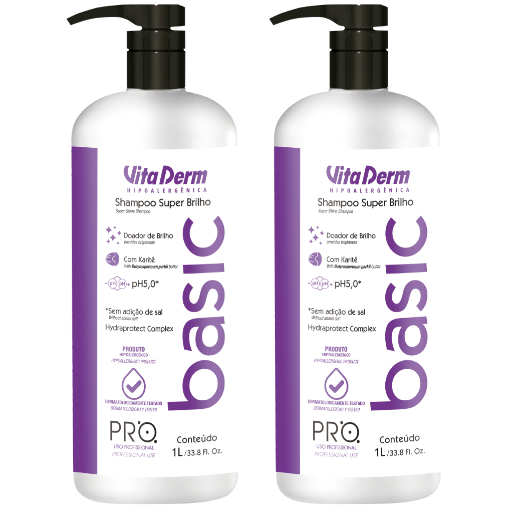 Shampoo Pro Basic Vita Derm 1L 2 unidades