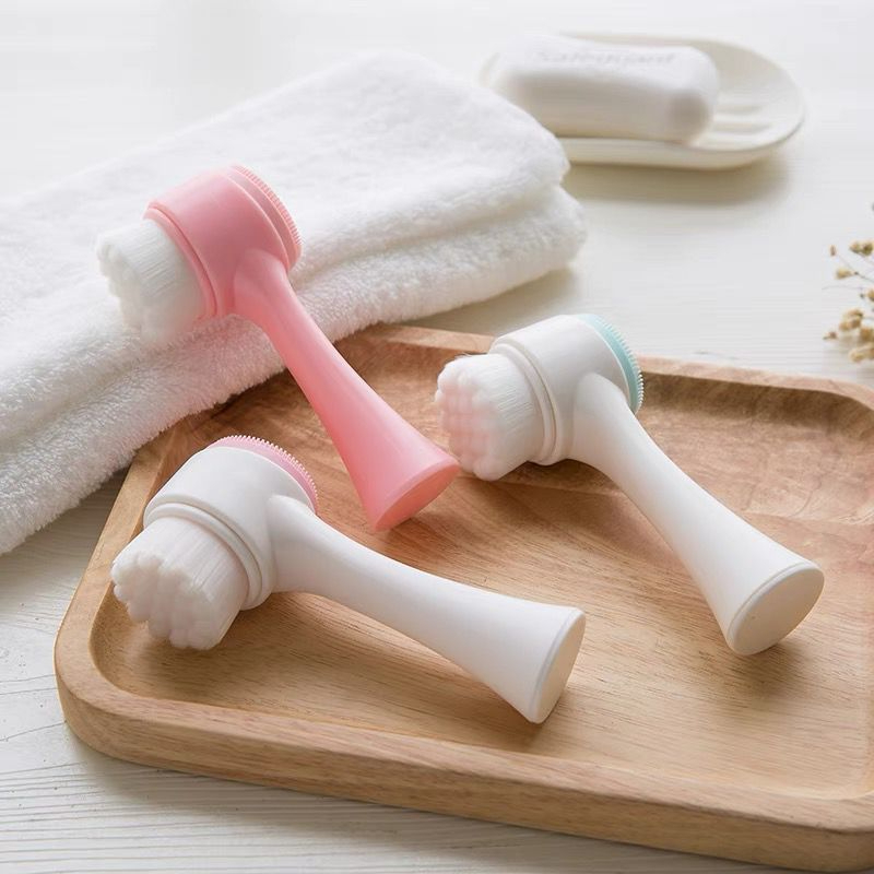 Atacado--Kit12 Escova Limpeza Facial 2 Em 1 Aparelho Massagem Esponja  Com Caixinha Unitario