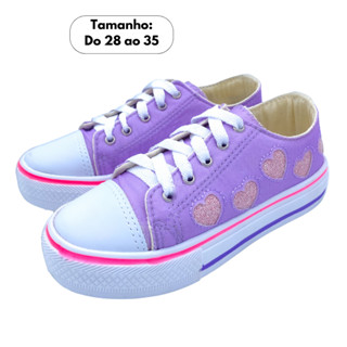 Tênis Ykes Infantil Menina Juvenil Feminino Casual Star Tenis Dia a Dia Escolar Modinha Blogueirinha Preto Jeans Lilás Leve Confortável