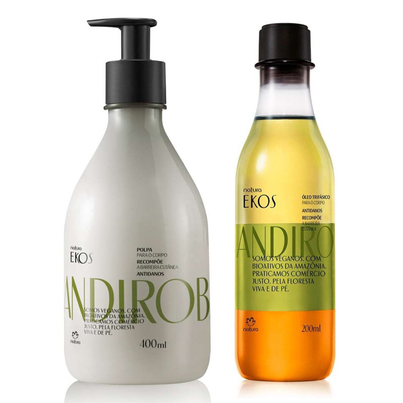 Kit Natura Ekos Andiroba Creme Polpa Hidratante 400ml + Óleo Trifásico Corporal 200ml Original Lacrado