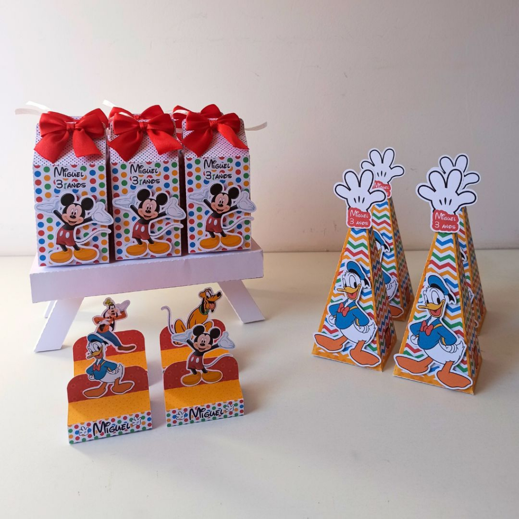 Kit Festa - Lembrancinhas Personalizadas Turma do Mickey - Caixinhas Personalizadas - Papelaria Personalizada