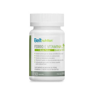 Multivitamínico Belt Ferro Com Vitamina C + Acido Fólico Bariatric 30 Capsulas - Belt Nutrition em Oferta na Shopee