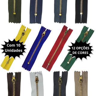 Zíper de Metal Reforçado Fixo Com Trava de Segurança 10, 12, 15 e 18cm c/10 unidades Zíper Jeans em Oferta na Shopee
