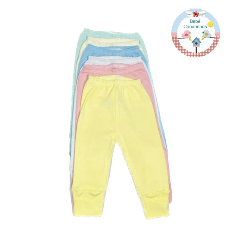 KIT 5 PEÇAS DE MIJÃO para Bebê Suedine 100% algodão. Calça com Pé Reversível Cores variadas RN P M G