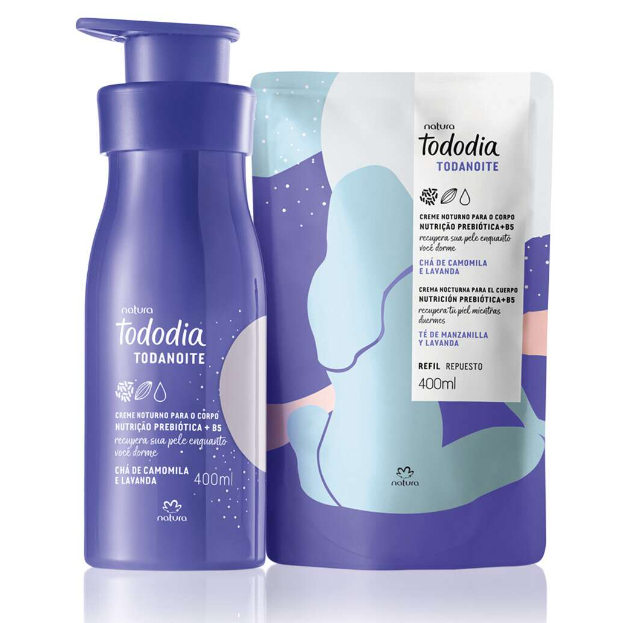 Conjunto Todanoite Creme Noturno Chá de Camomila e Lavanda