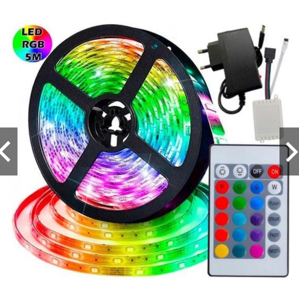 Fita LED 5m Ultra RGB Prova D'agua com Fonte e Controle ML-9008