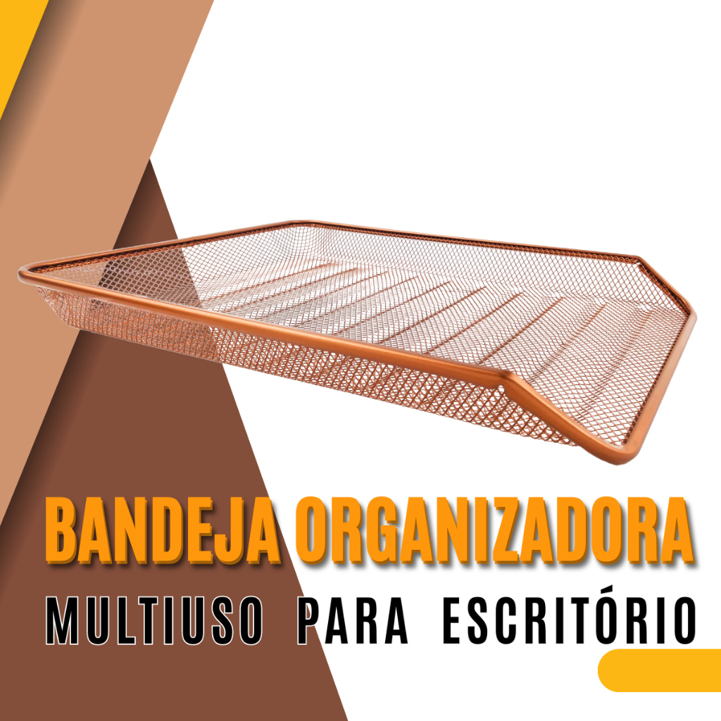 Bandeja Organizadora Multiuso De Mesa De Escritório Rose Gold em Oferta na Shopee