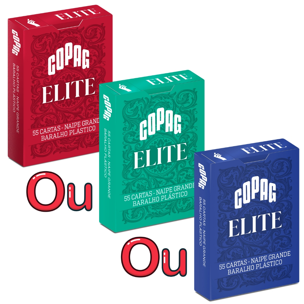 BARALHO ELITE SINGLE DECK COPAG 100% PLÁSTICO 55 CARTAS PARA JOGAR PROFISSIONAL AMADOR NAIPE GRANDE em Oferta na Shopee