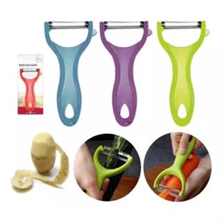 Kit 3 Descascador Multifuncional Lâminas Inox Coloridos em Oferta na Shopee