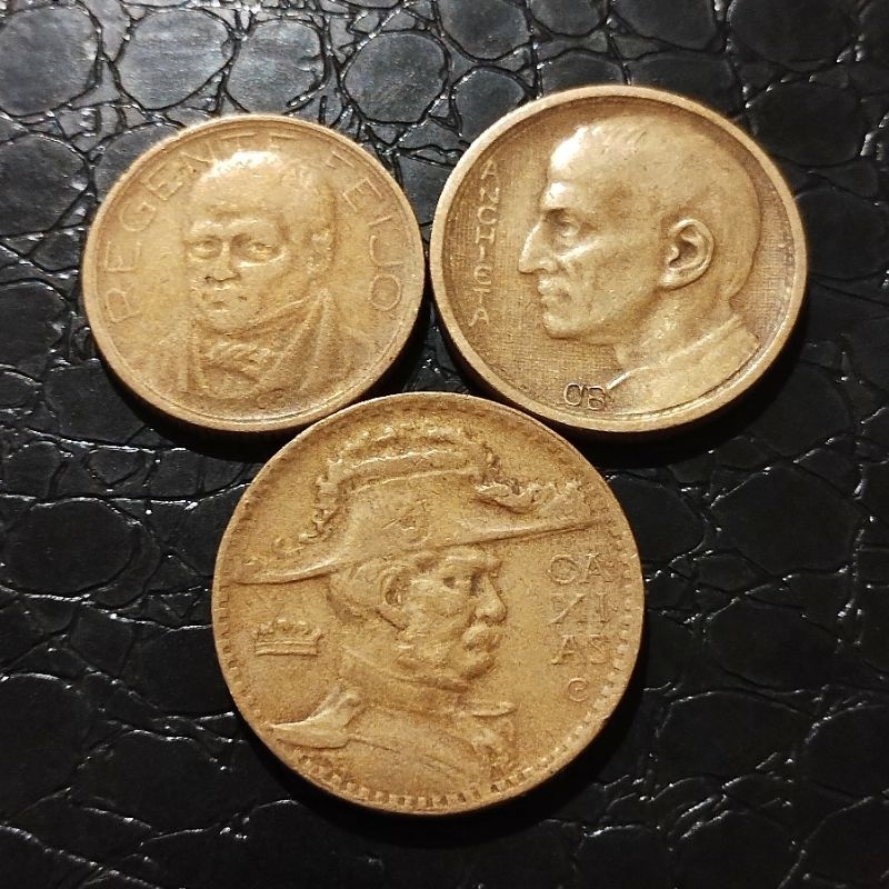 Lote Moedas ano 1938 Brasileiros Ilustres Regente Feijó, Padre Anchieta e Duque de Caxias