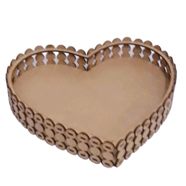 kit 10 Bandeja Coração Pérola G Mdf Crú em Oferta na Shopee