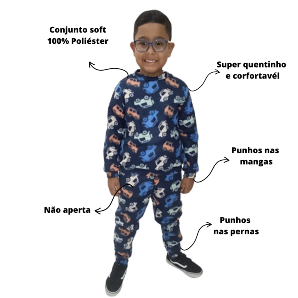 Conjunto Pijama de soft sem capuz tamanho em Oferta na Shopee