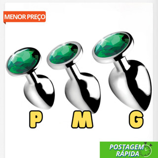 Plug Anal em Aço inox Polido com Detalhe de Joia na Base P.M.G
