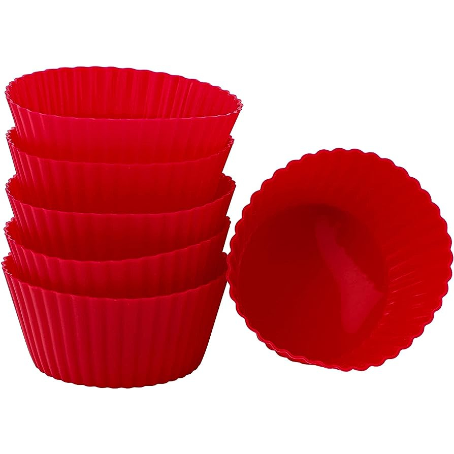 Conjunto Molde De Silicone Bolo Forma Forminha Redonda 7X4,5X3,5CM Muffin Cupcake Pudim Gelatina Baking Moldes