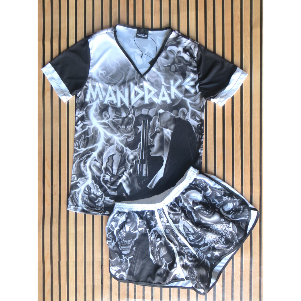 Kit Império Mandrake Cria de Quebrada Favela babylook + Short Cod 34