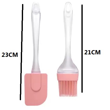 Conjunto 2 Peças Cozinha Confeitaria Espátula  Pincel Em Silicone Multiuso Funcional  21cm X 23 cm em Oferta na Shopee