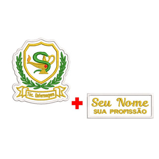 Patch Bordado Termocolante - Técnico em enfermagem + Seu nome