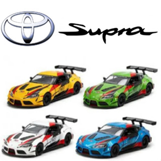 Miniatura Toyota Gr Supra Racing Kinsmart 1:36 abre as portas