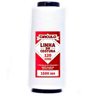 Kit 10 Linhas Costura Reta Poliéster Branca 1500 jardas Circulo - Circulo
