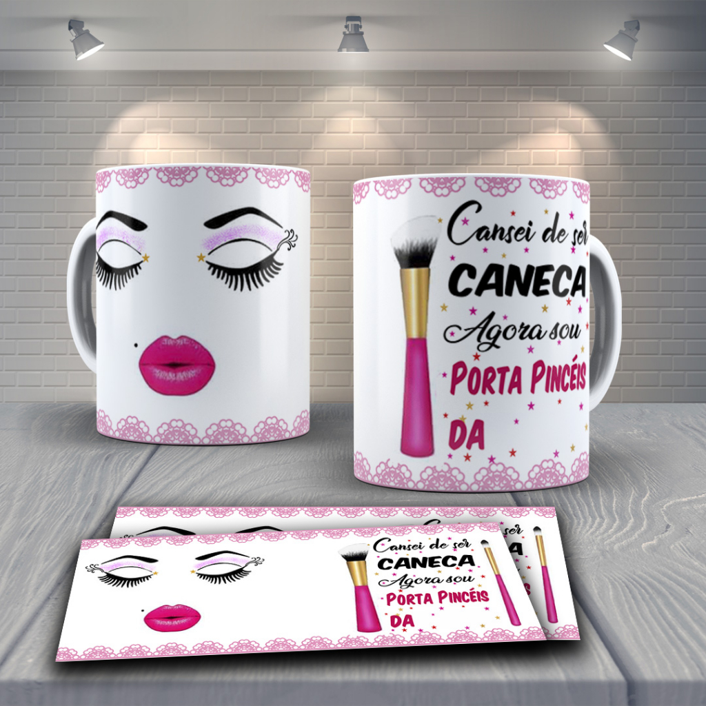 CANECA PARA PINCÉIS DE MAQUIAGEM/caneca personalizada/caneca feminina/caneca para presente/porta pinceis