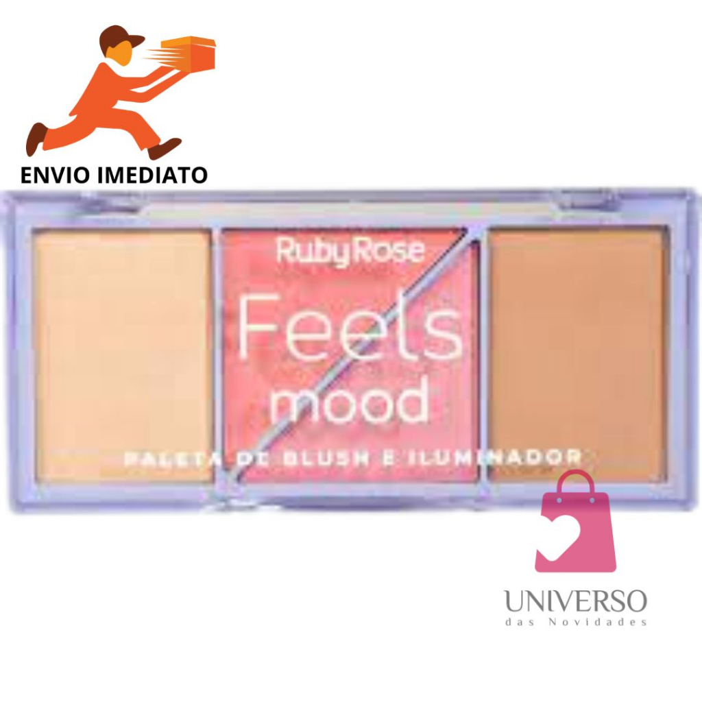 Paleta De Blush E Iluminador Feels Mood Ruby Rose Facial