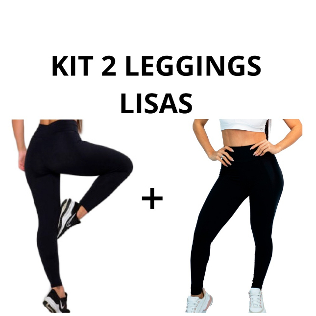 Kit 2 calça legging lisa costura reforçada em Oferta na Shopee