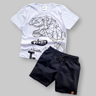 Conjunto Infantil Menino Bermuda E Camiseta Confortável Verão em Oferta na Shopee