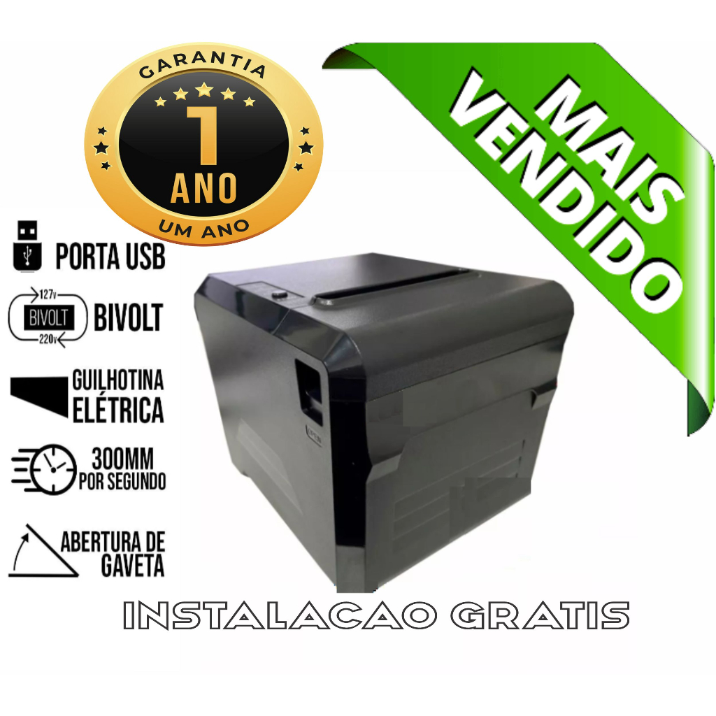 Impressora Termica cupom pdv USB 80 MM USB Alta Velocidade