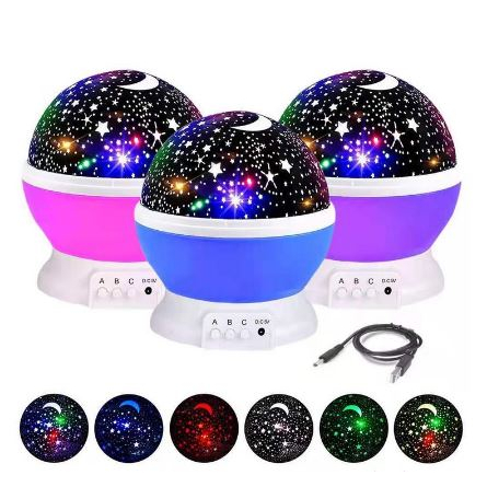 Imagem Mini Abajur Projetor Estrelas  Infantil Luminaria Estrelas De Luz Galaxia Céu Estrelado Criativo Rotação Noite Luzes