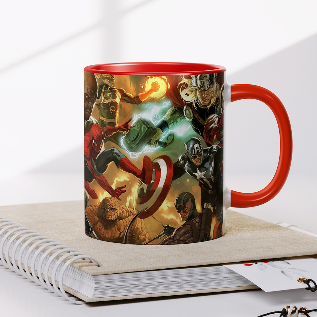 Caneca xícara heróis marvel homem aranha wolverine capitão américa hulk homem de ferro thor presente