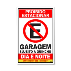 Placa Proibido Estacionar Grande 30x40 Cm