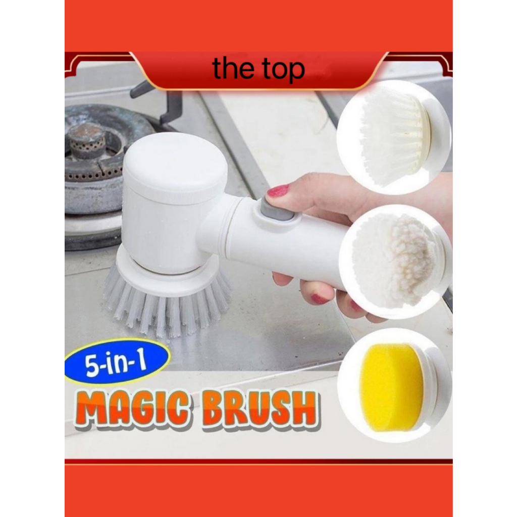 PROMOÇAO！Escova Eletrica de Limpeza 5 em 1 Sem Fio Limpador Multiuso Pratico Para Cozinha , Banheiro prático