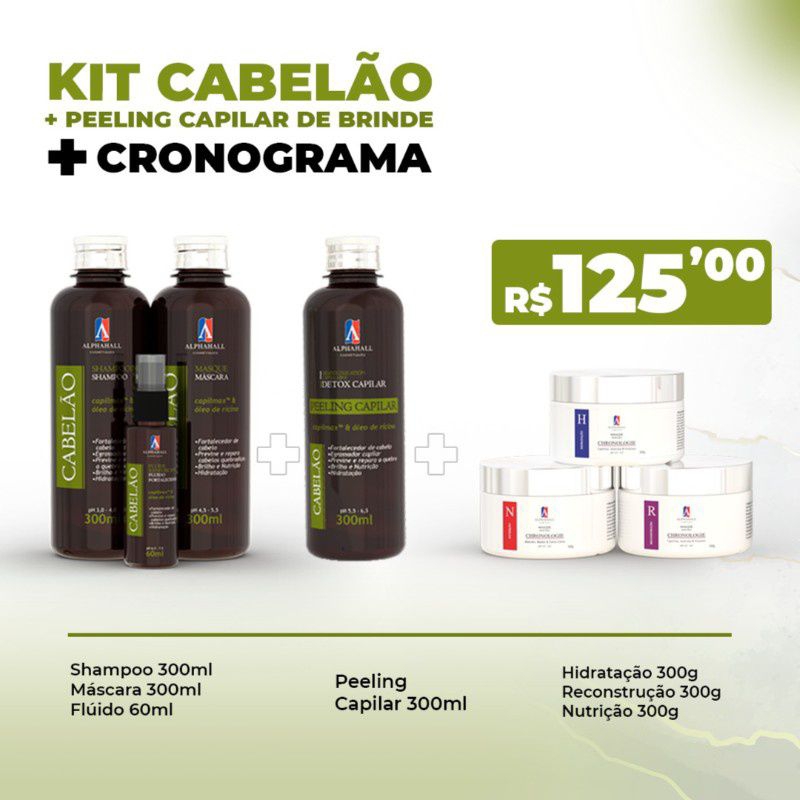 kit Cabelão+ kit Cronograma Capilar Alphahall