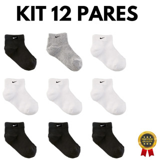 Kit 12 ou 6 Pares de meias infantil e juvenil meia para criança