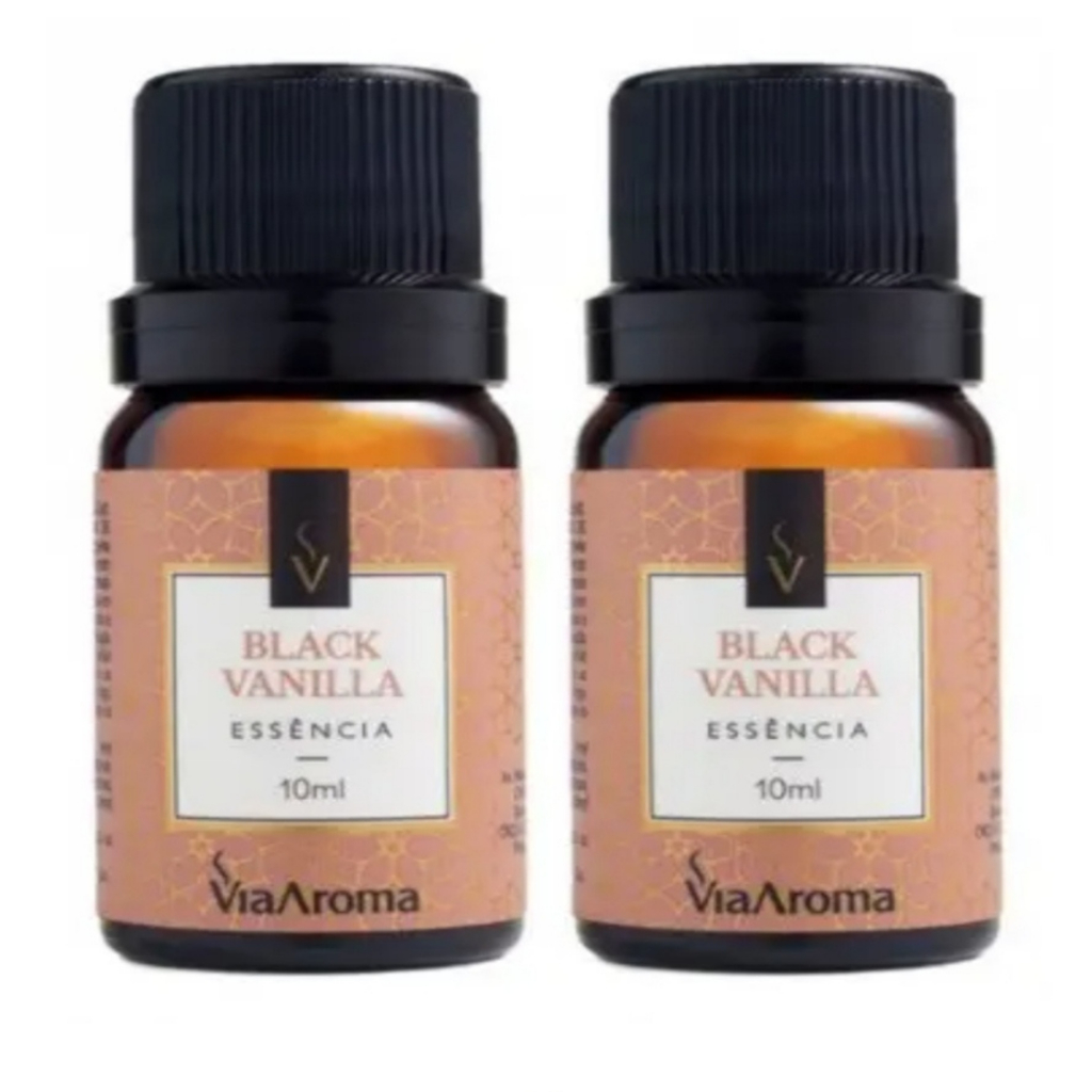 Essência Aromática para Difusor e Aromatizador Via Aroma kit 2 unidades Black Vanilla 10ml. em Oferta na Shopee
