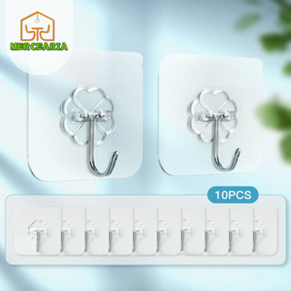Casa 10pç Ganchos De Parede Reutilizável Adesivo Forte Gancho Mágico Para Cozinha / Banheiro / Quarto