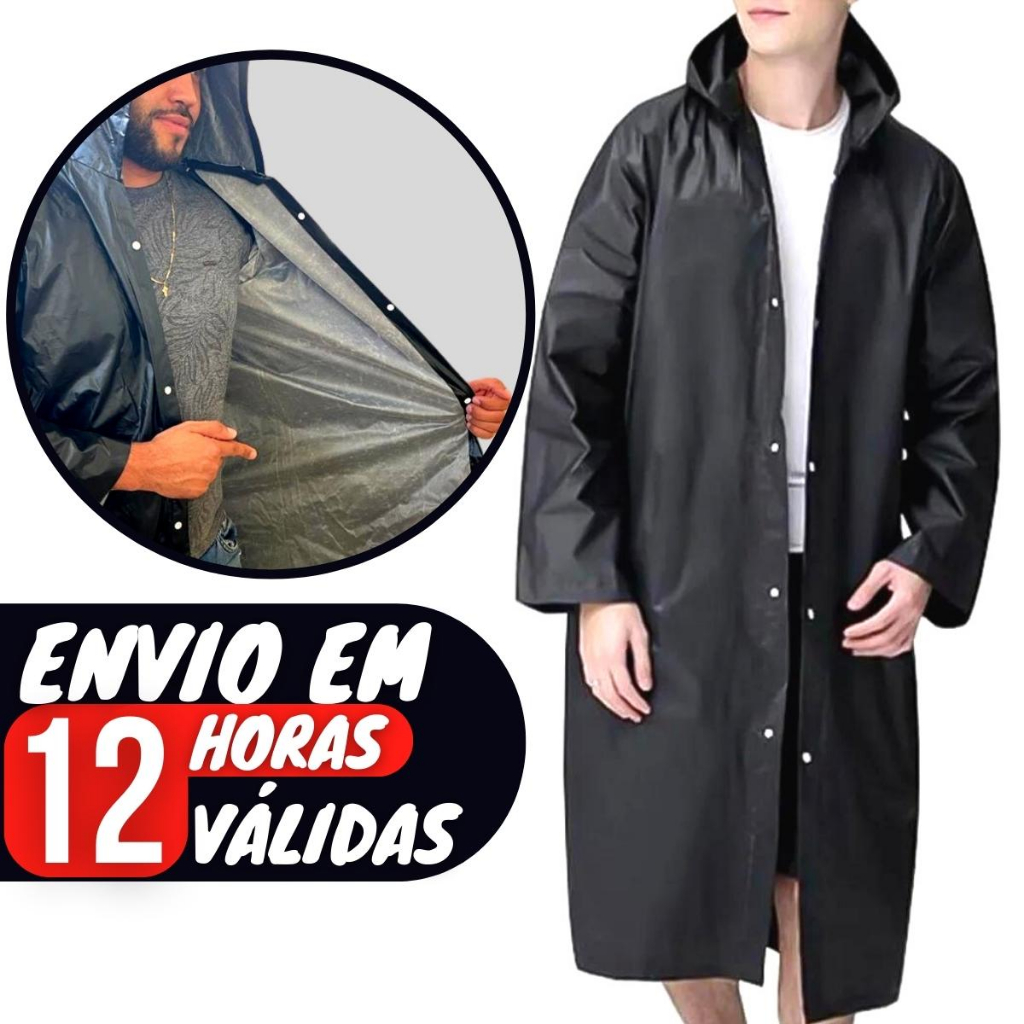 Capa De Chuva Adulto Reforçada Corta Vento Jaqueta Impermeável Obras em Oferta na Shopee