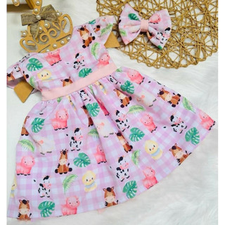 Vestido Infantil Fazendinha - Saia com Armação de Tule