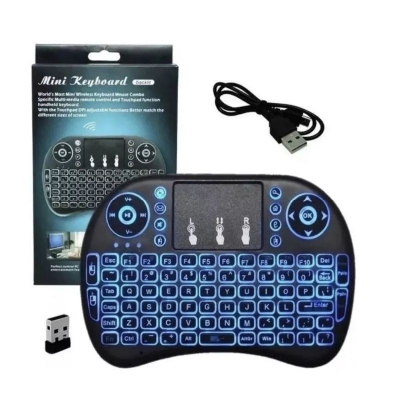 Mini Teclado Wireless I8 iluminado ENVIO IMEDIATO