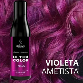 KIT MÁSCARA PIGMENTANTE VIOLETA AMETISTA, SHAMPOO ANTIRRESÍDUO + CREME MULTIFUNCIONAL DA ULTRACOLOR LOUROMAX 150ML CADA